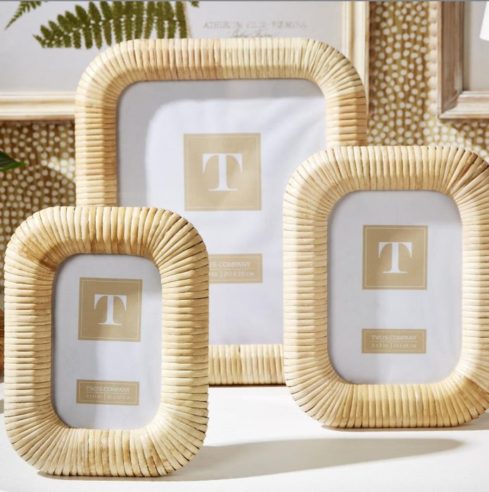 Woven Rattan Photo Frame