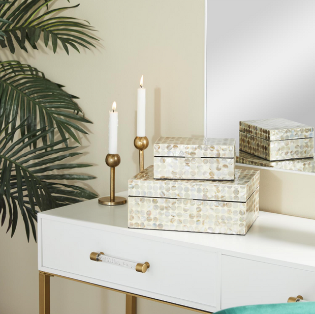 Beige Mother of Pearl Storage Box