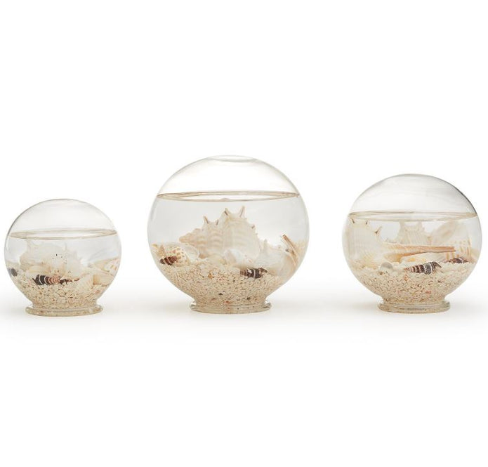 Decorative Filled Globes with Assorted Shells and Starfish