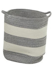 Grey Striped Homemande Basket - Small