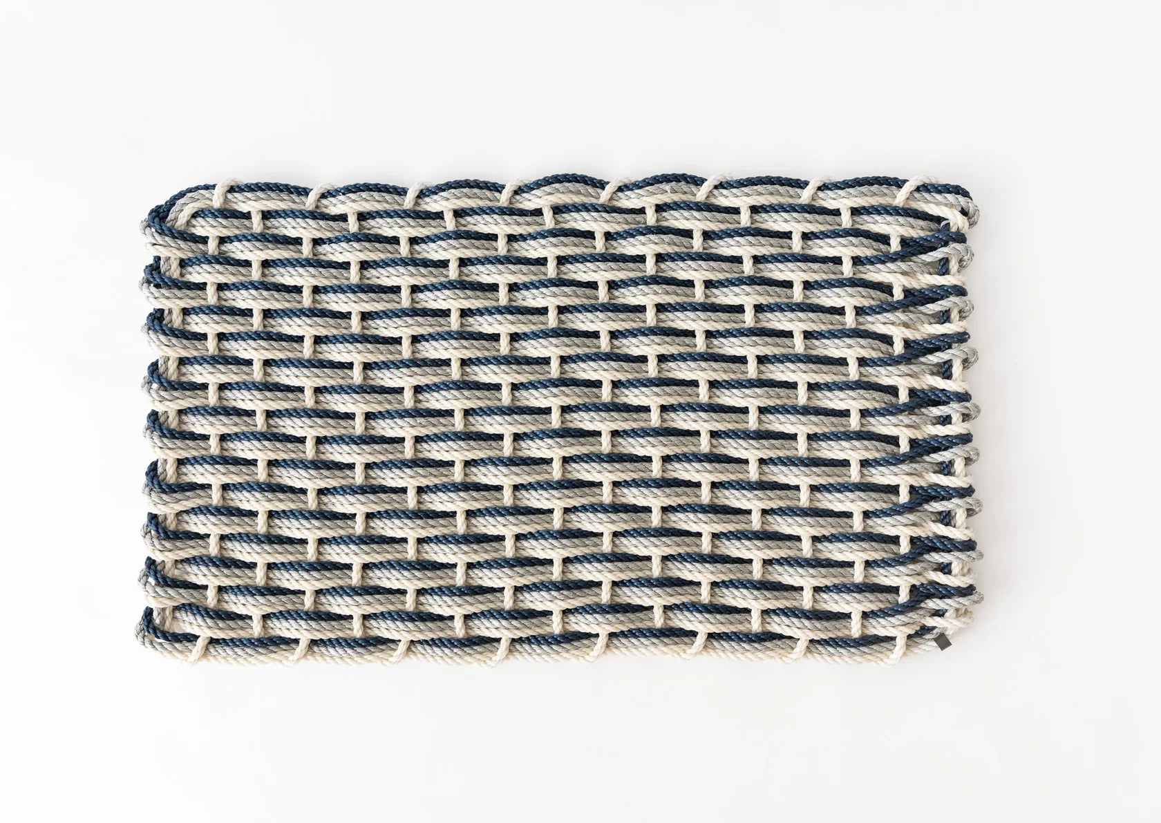 Large Oyster, Weathered Grey, Navy Doormat