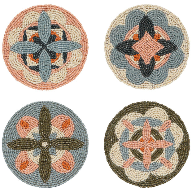 Disco Formation Beaded Coasters – Set of 4