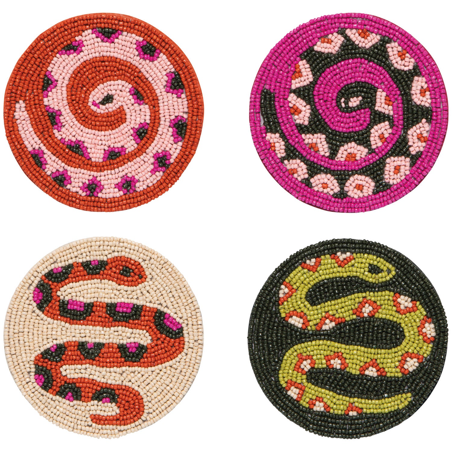 Gardenland Beaded Coasters – Set of 4