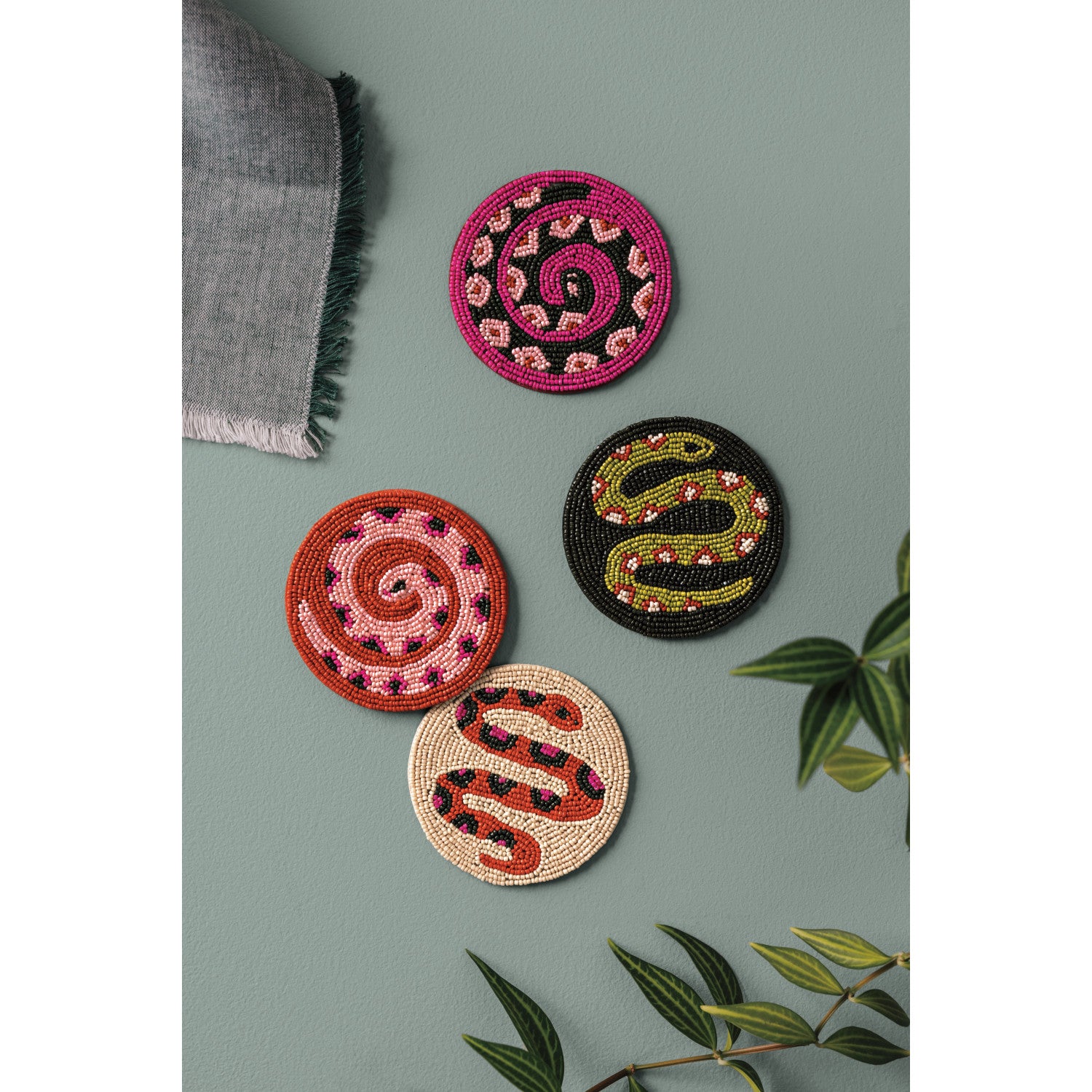 Gardenland Beaded Coasters – Set of 4
