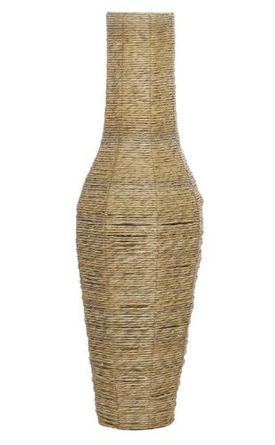 Brown Faux Seagrass Floor Vase