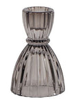 Olivia Tapered Candle Holder - Smoke Gray