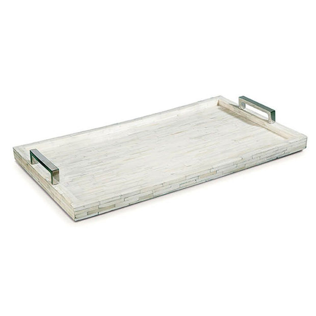 White Bone and Nickel Tray