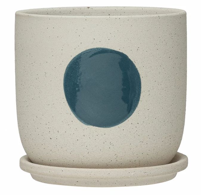 Stoneware Planter & Saucer Set