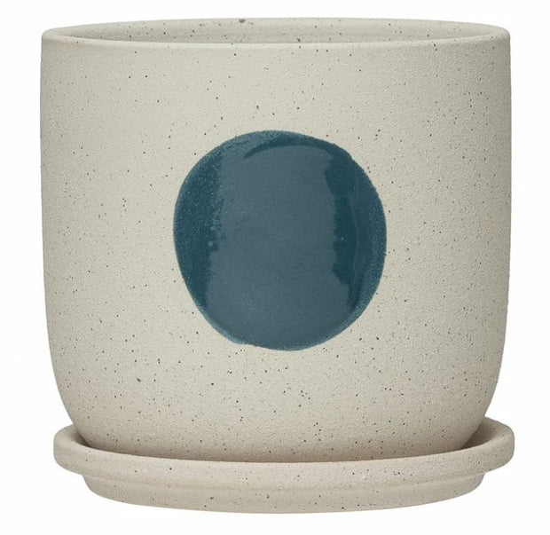 Stoneware Planter & Saucer Set