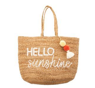 Jute Beach Bag – Hello Sunshine