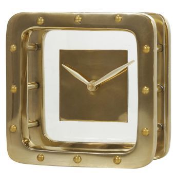 Gold Geometric Floating Clock