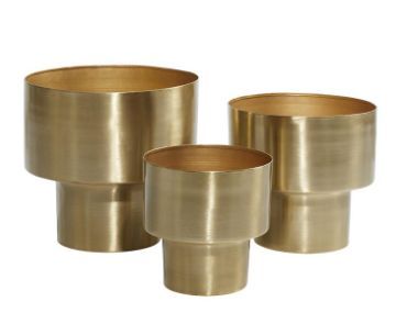 Gold Brushed Metal Indoor/Outdoor Planters