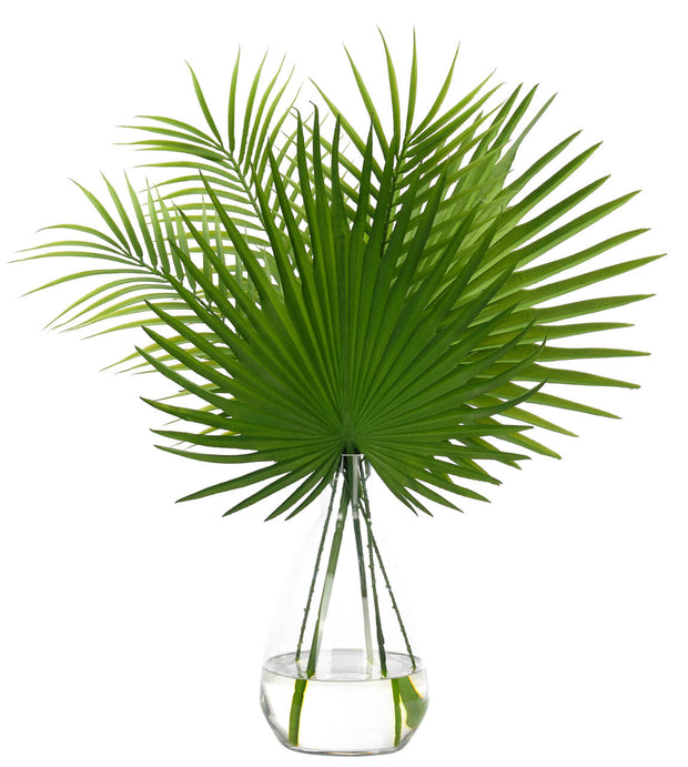 Fan Palm Leaf, Faux Greenery 25"