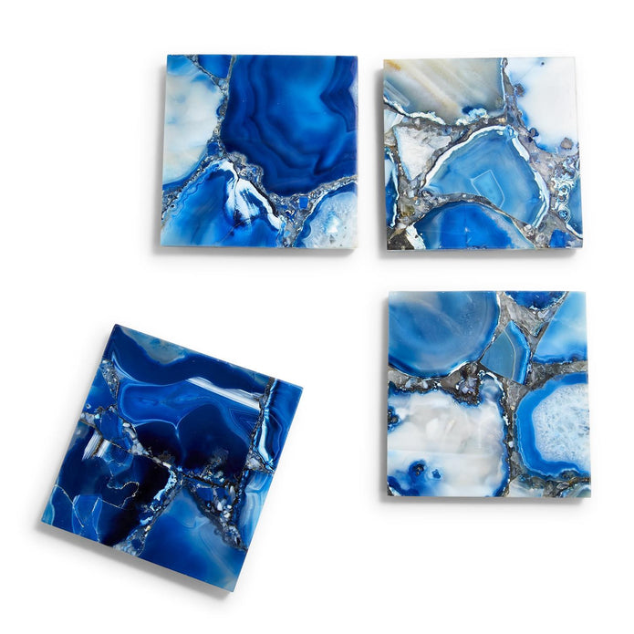 Blue Agate Coasters S/4