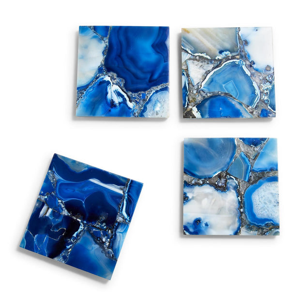 Blue Agate Coasters S/4