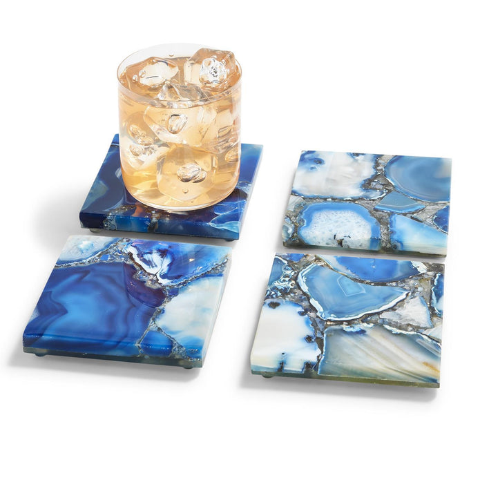 Blue Agate Coasters S/4