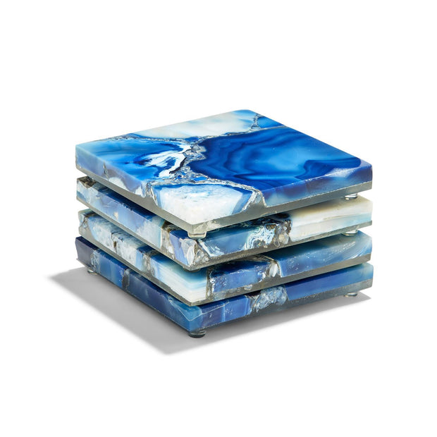 Blue Agate Coasters S/4