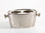 Raw Aluminum Two Bottle Wine Holder - Nickel