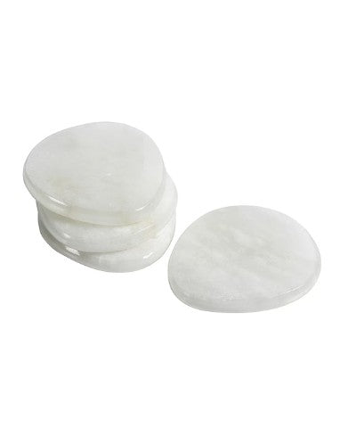 La Salama Alabaster Coaster -  White S/4