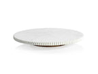 Ribbed Finish White Marble Lazy Susan