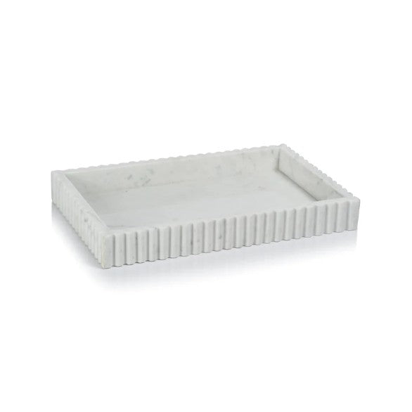 Camogli Scalloped Marble Tray White
