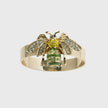 Skinny Stripey Bee Napkin Rings Green S/4