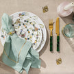 Skinny Stripey Bee Napkin Rings Green S/4