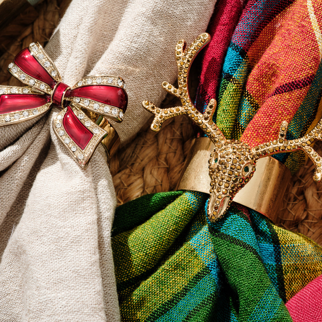 Antler Napkin Rings Gold S/4