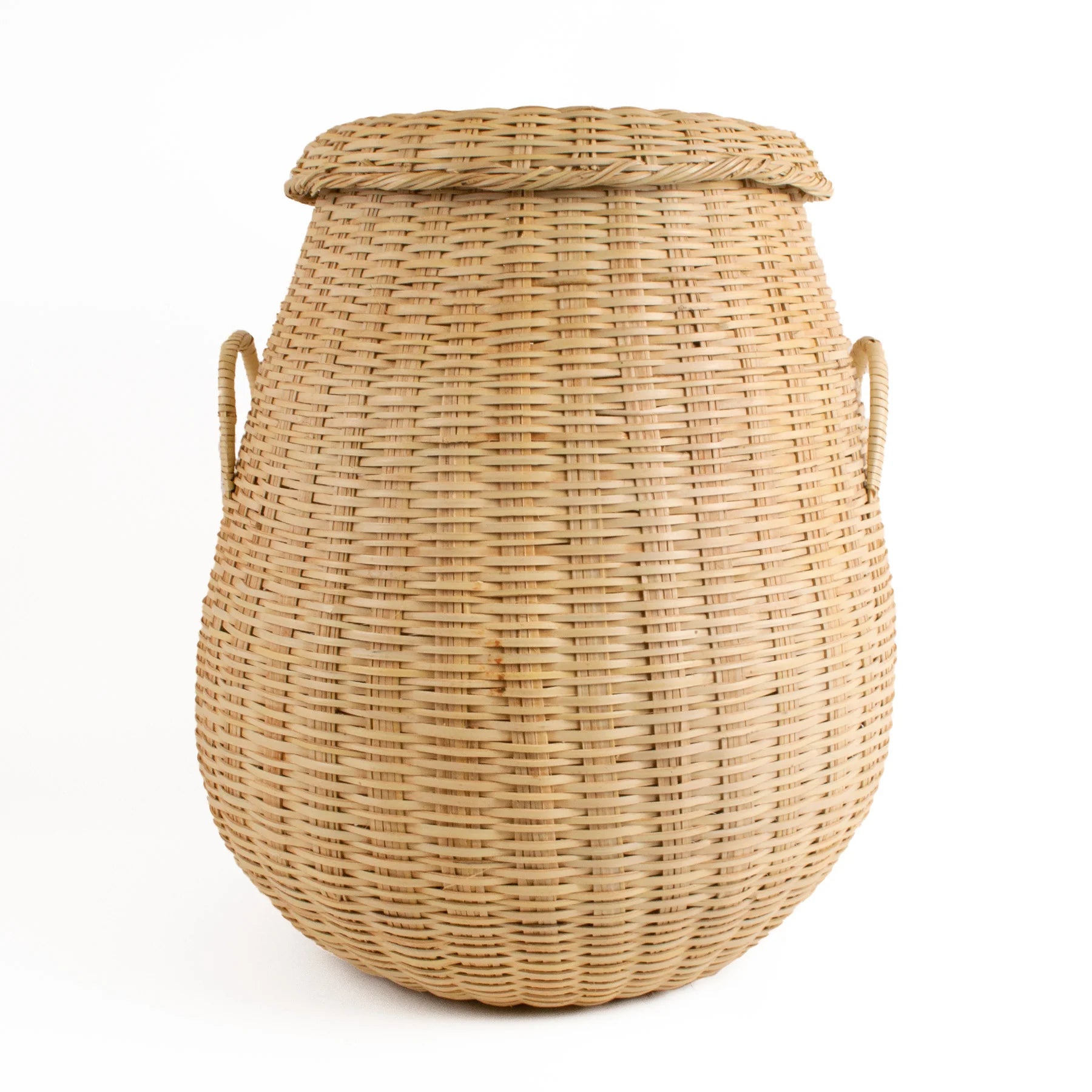 Fan Palm Lidded Box - 23'' Natural Basket