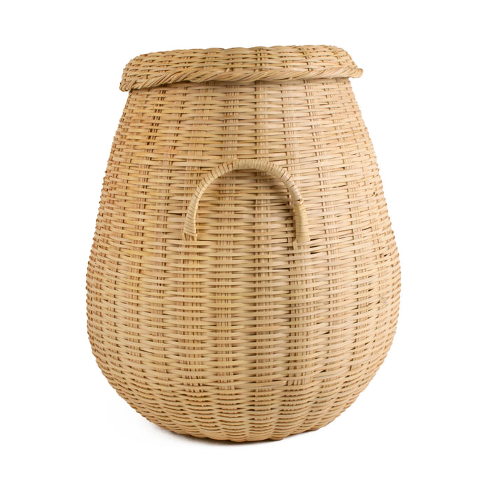 Fan Palm Lidded Box - 23'' Natural Basket