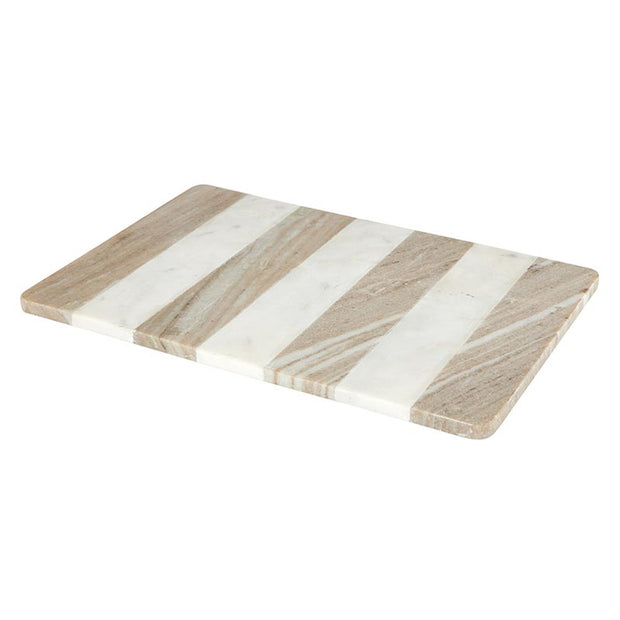White Marble & Tan Stripe Board