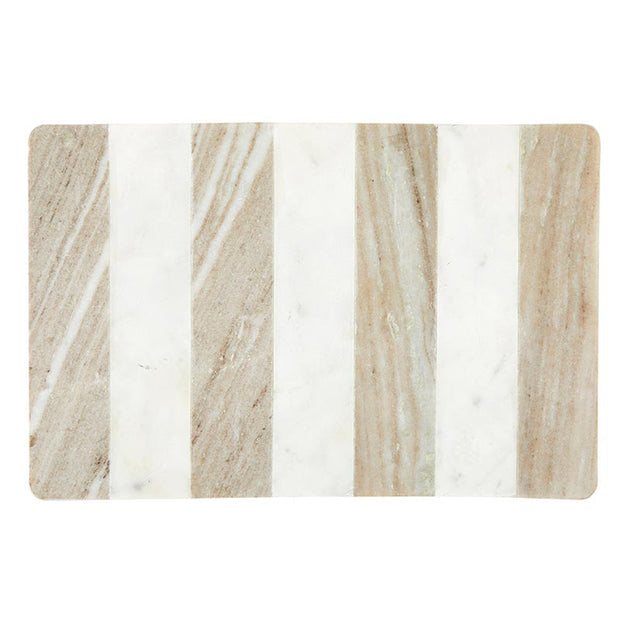 White Marble & Tan Stripe Board