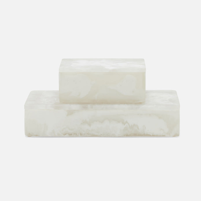 Osias Box White Swirled Resin