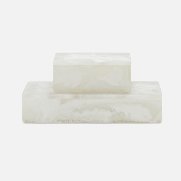 Osias Box White Swirled Resin