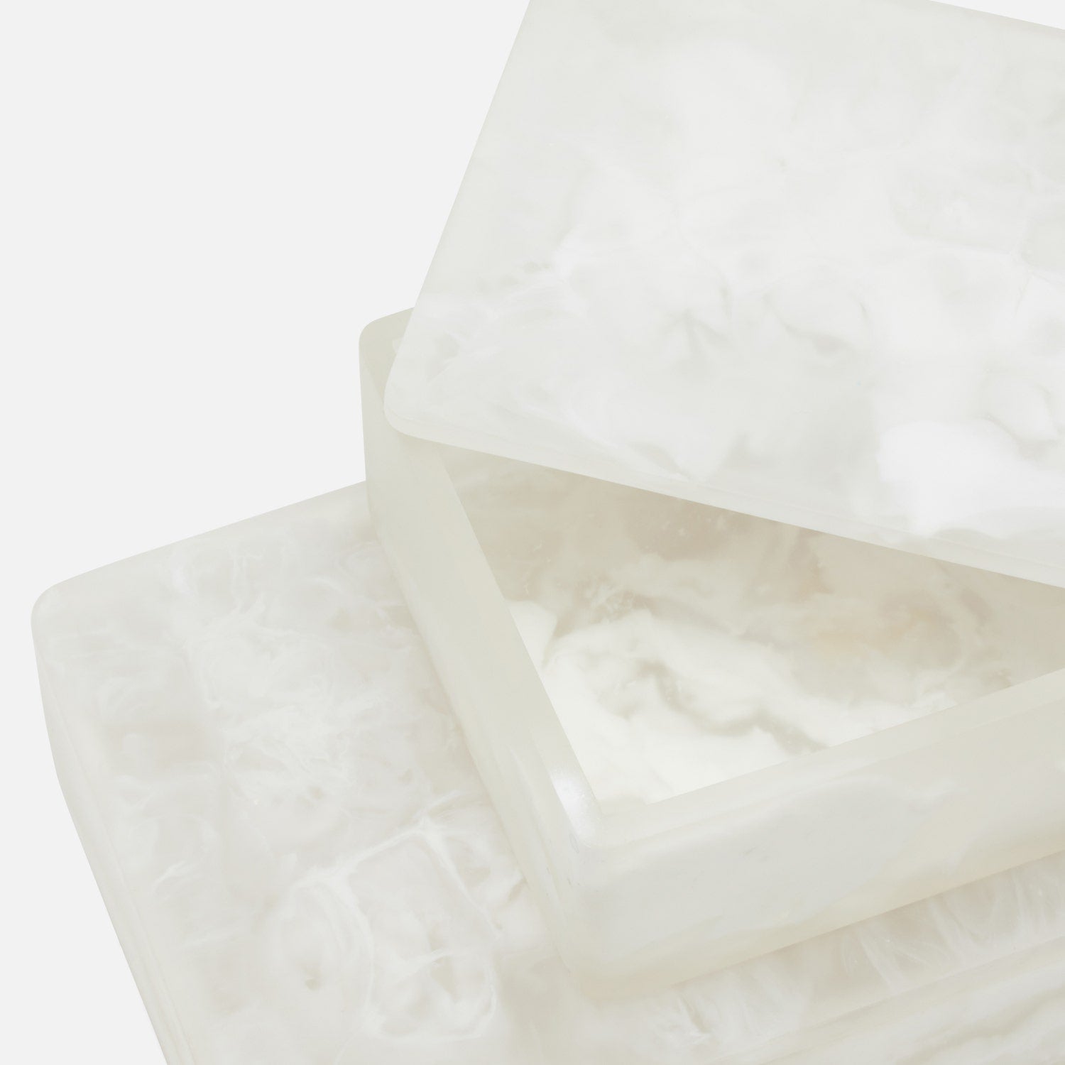 Osias Box White Swirled Resin