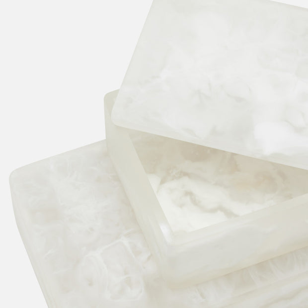 Osias Box White Swirled Resin