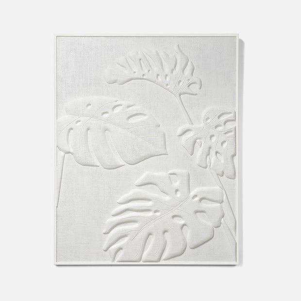 Arber I Wall Art Monstera White Jute Plaster