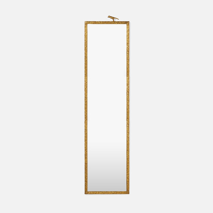 Joelle One Bird Mirror Polished Brass Metal