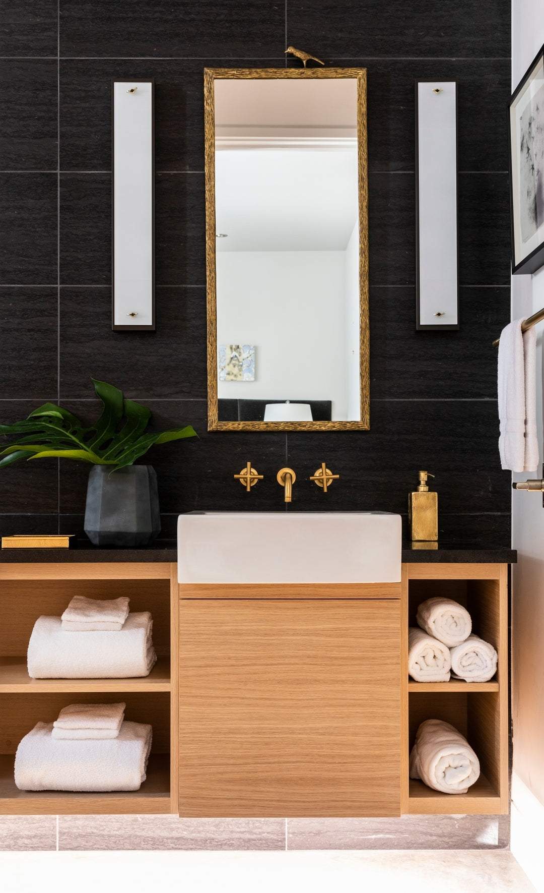 Joelle One Bird Mirror Polished Brass Metal