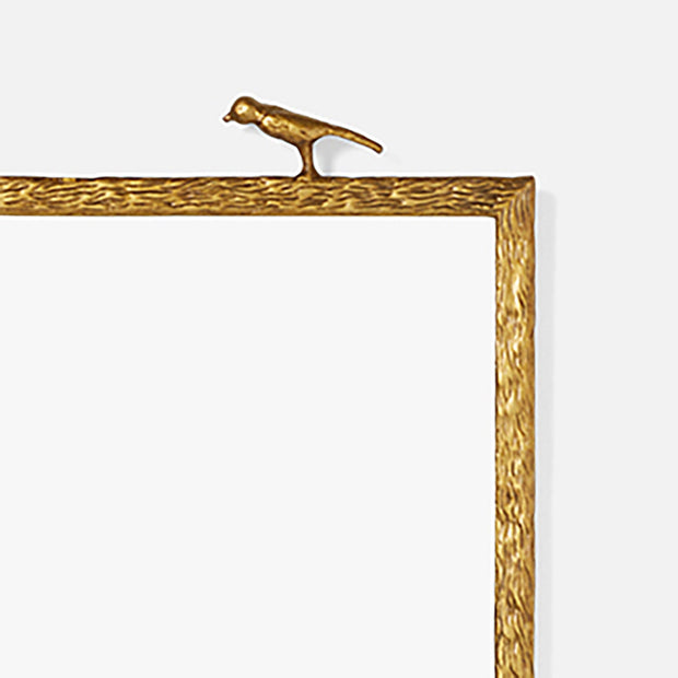 Joelle One Bird Mirror Polished Brass Metal