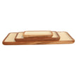 Acacia & Enamel Tray Set