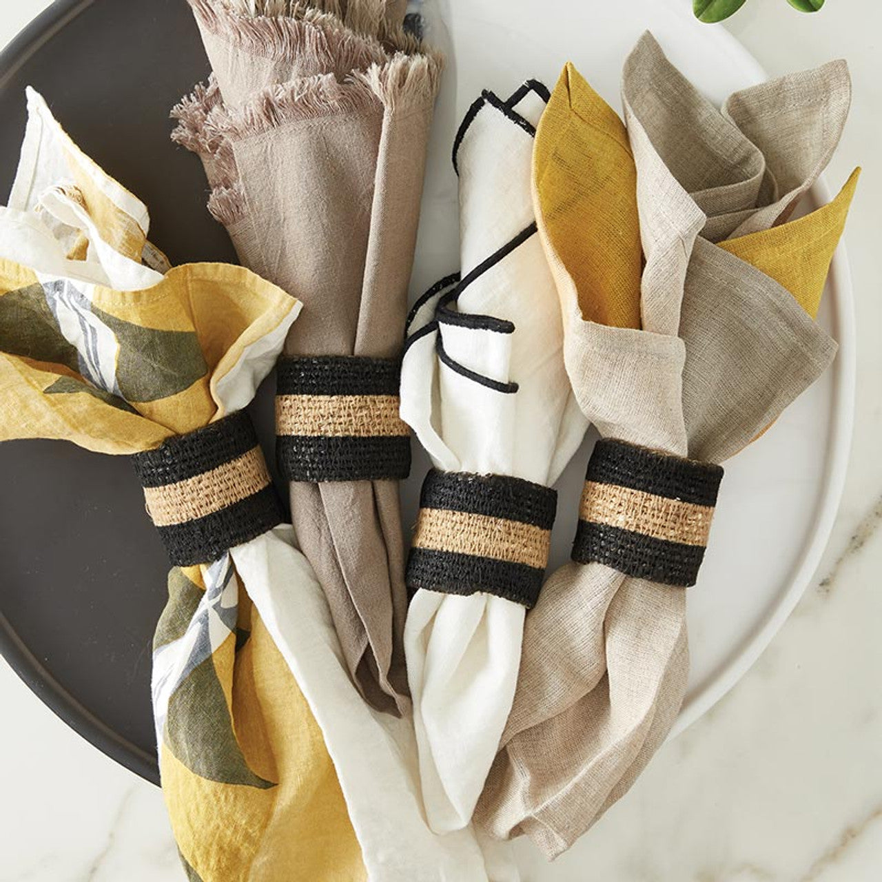 Seagrass Napkin Rings S/4