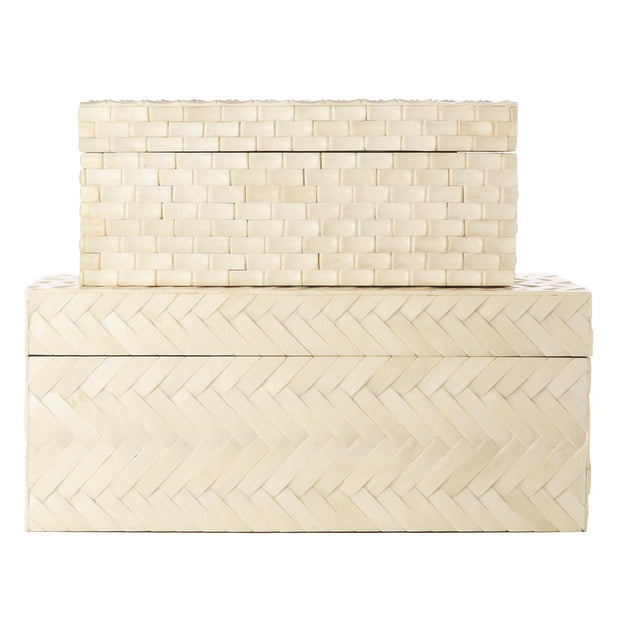 Basket Weave Bone Box