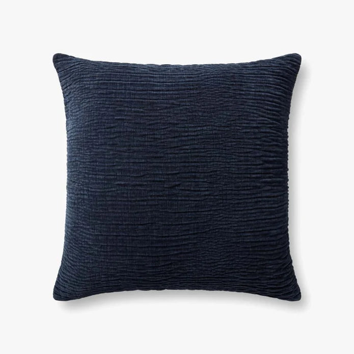 Navy Ruffled Pillow