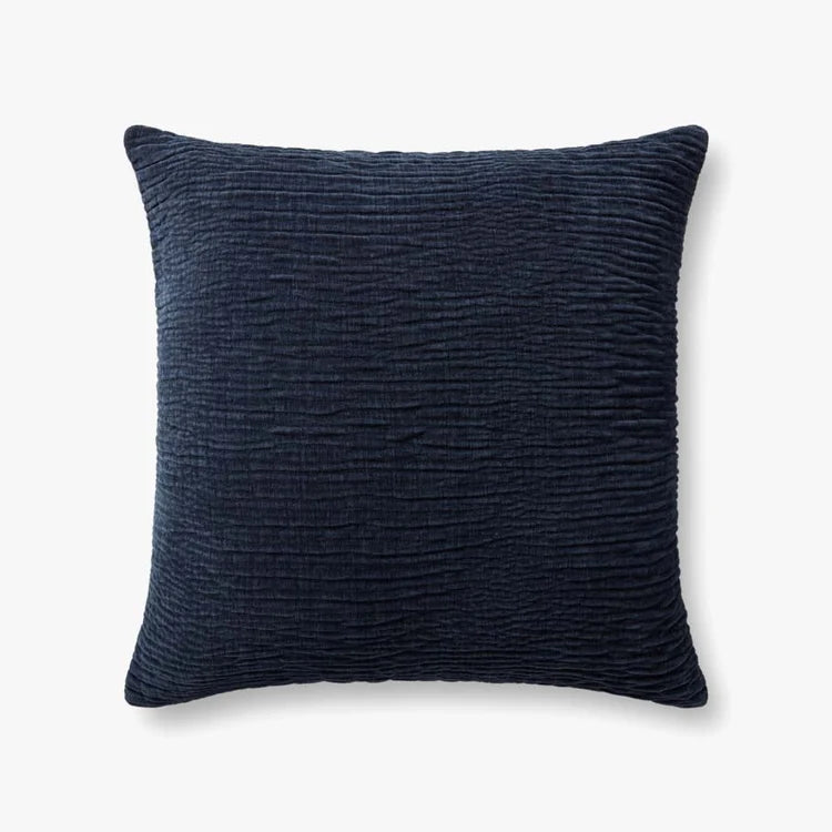 Navy Ruffled Pillow