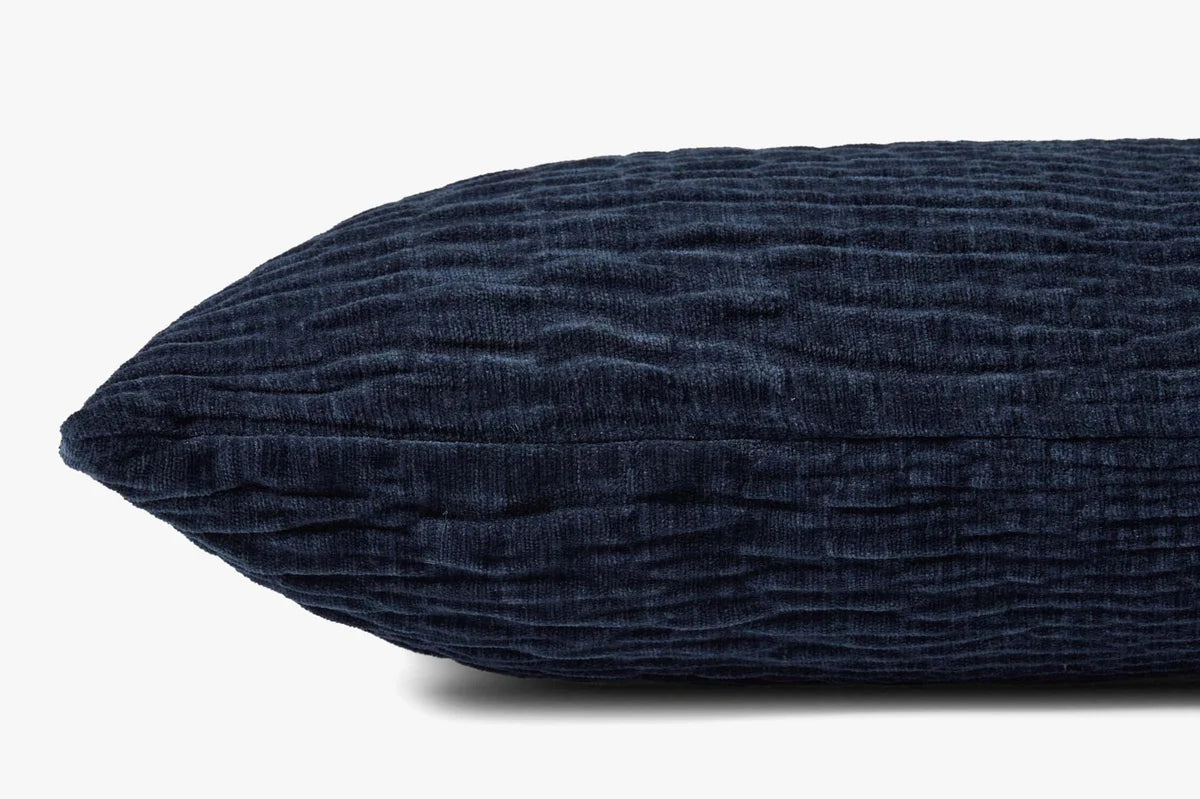 Navy Ruffled Pillow