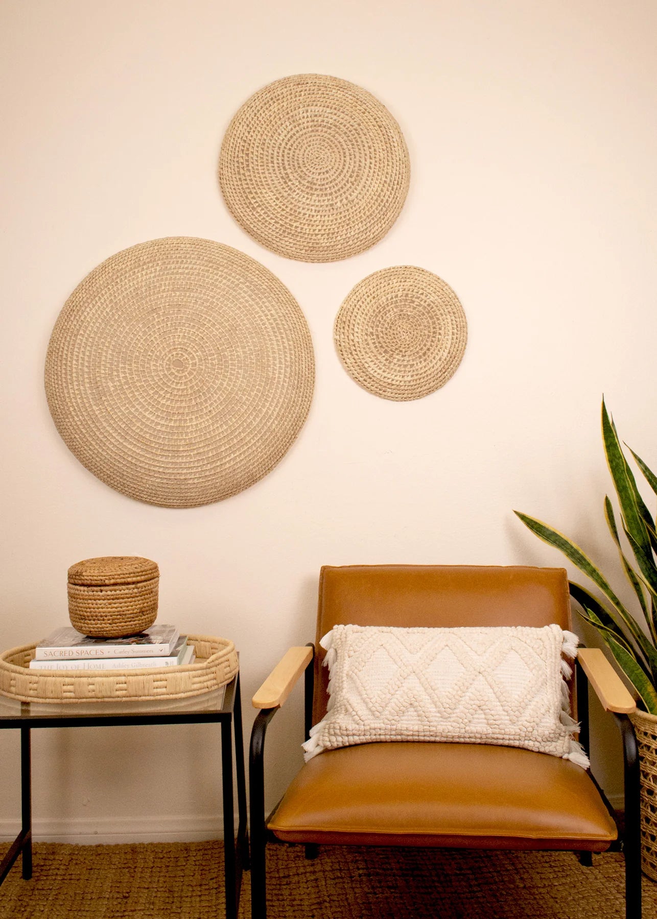 Neutral Wall Art - Palm Button Bowls