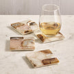 S/4 Agate Coasters with Marble Base