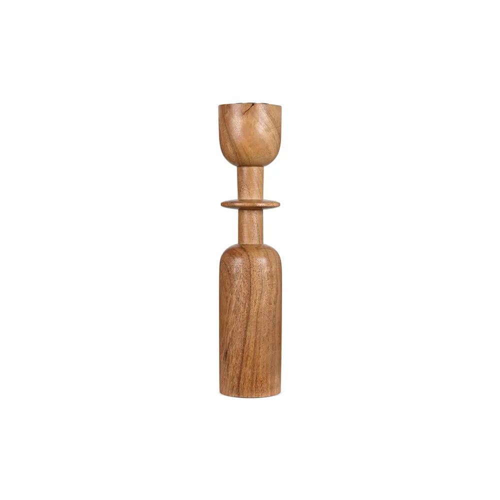 Acacia Wood Candle Holder