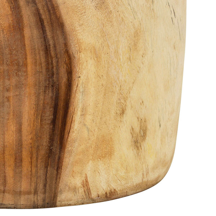 Newcomb Organic Wood Drum Ottoman